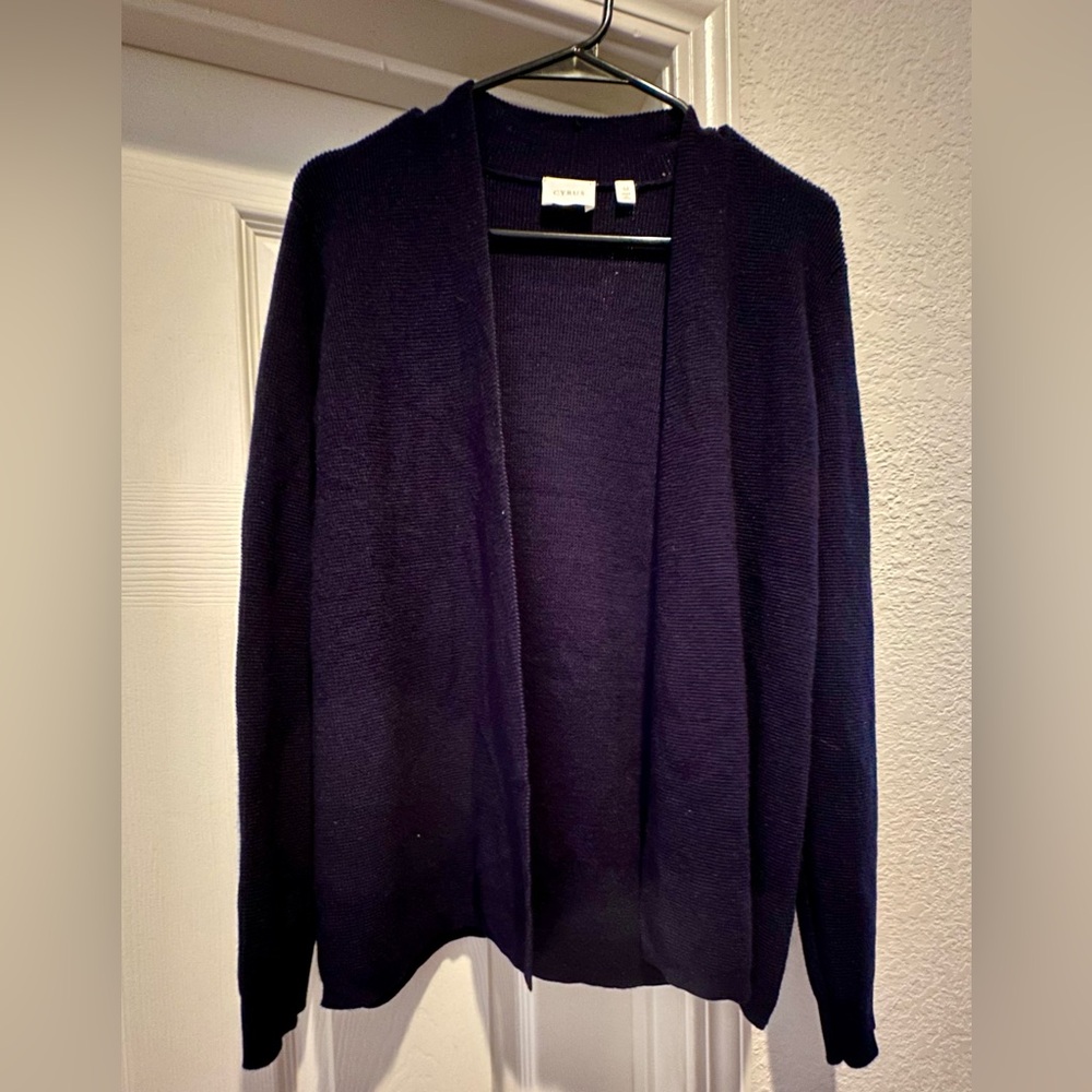 CYRUS navy blue, size M Open Front Cardigan